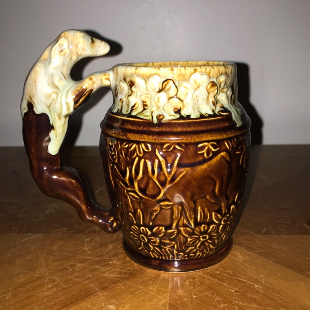 Vintage Rockingham Harker Ceramic Collectible Hunting Dog Mug